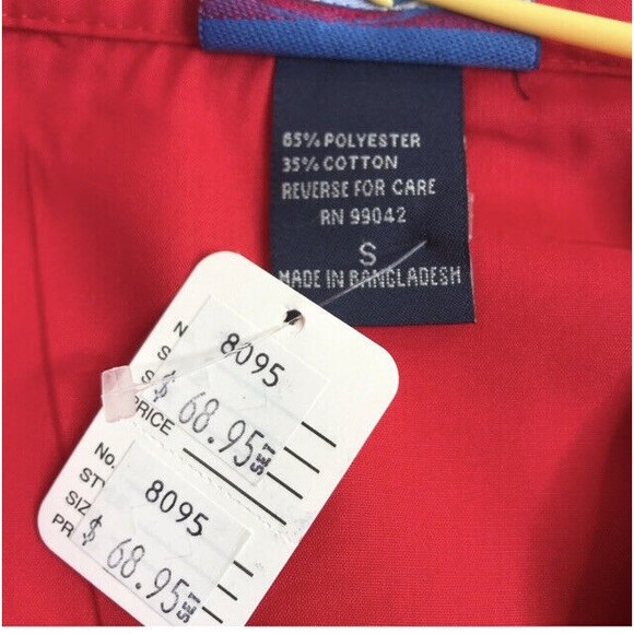 NWT Las Olas Crisp Red Lighthouse Rhinestone Collar 3/4 Sleeve Blouse Small - Picture 9 of 13